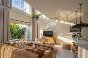 Deluxe Villa, 1 Bedroom, Patio, Pool View | Living room