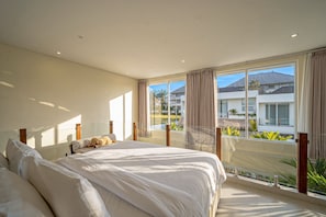 Deluxe Villa, 1 Bedroom, Patio, Pool View | 1 bedroom, Egyptian cotton sheets, premium bedding, in-room safe