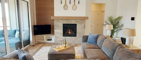 Smart TV, fireplace, video games, computer monitors