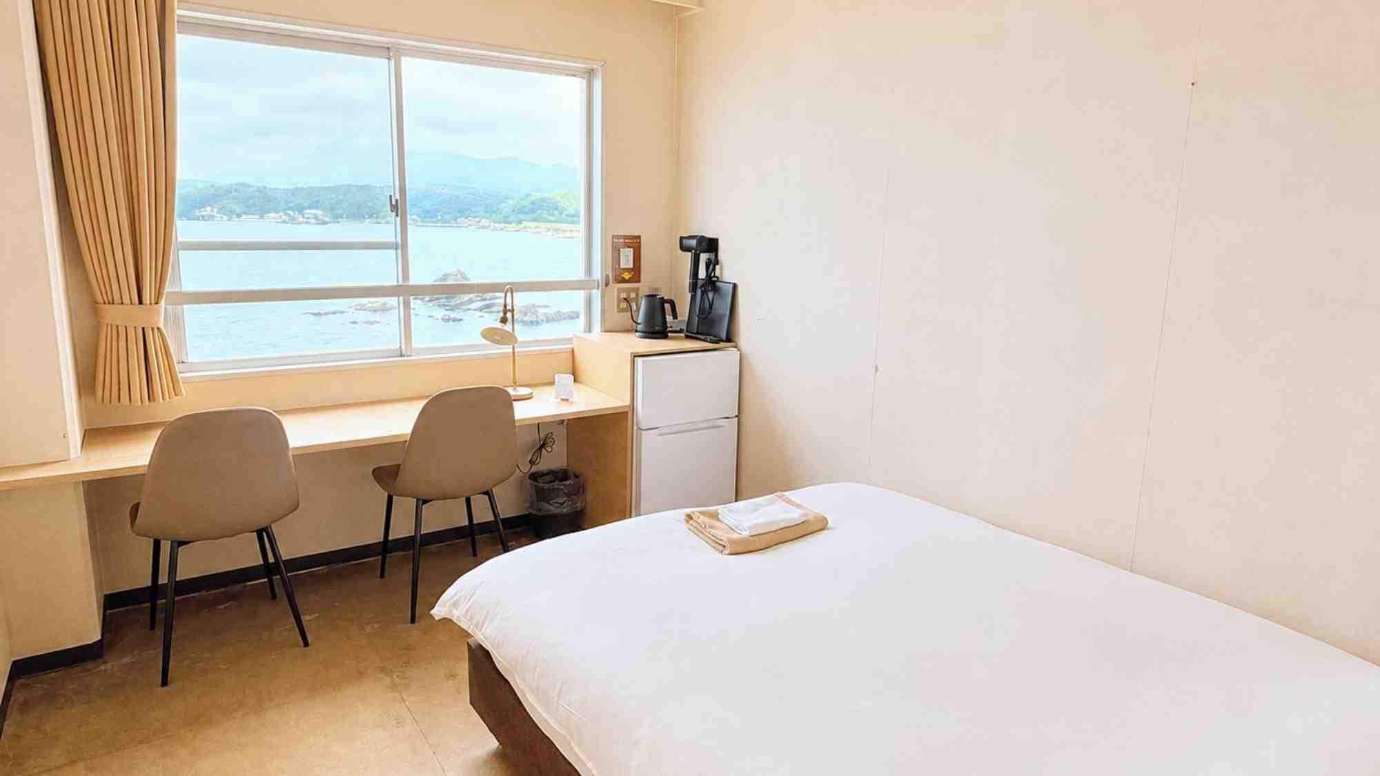 Main Building Double Ocean View Non-Smoking | Wi-Fi gratis dan seprai linen