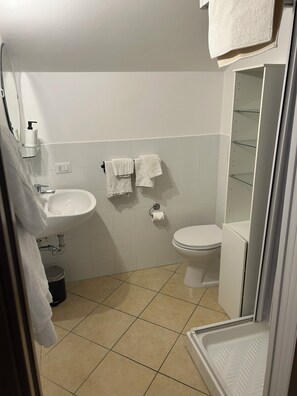 Dusche, Haartrockner, Bidet, Handtücher