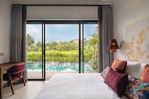 Deluxe Villa, 3 Bedrooms, Private Pool, Pool View | 3 bedrooms, premium bedding, in-room safe, desk