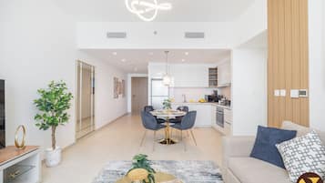Luxury Apartment, City View | Living area