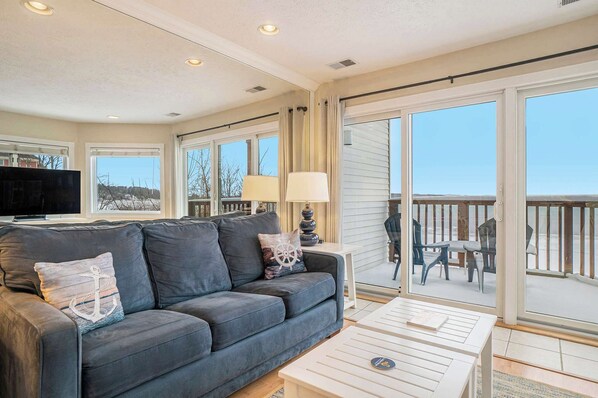 TV, offices - Beachside 214 & 220 - Offering TWO Luxury Condos on the Beach (Traverse City)