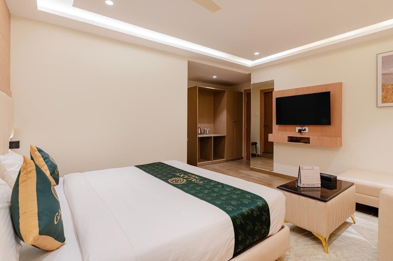 Quarto casal luxo | Espaço de trabalho para notebook, Wi-Fi de cortesia