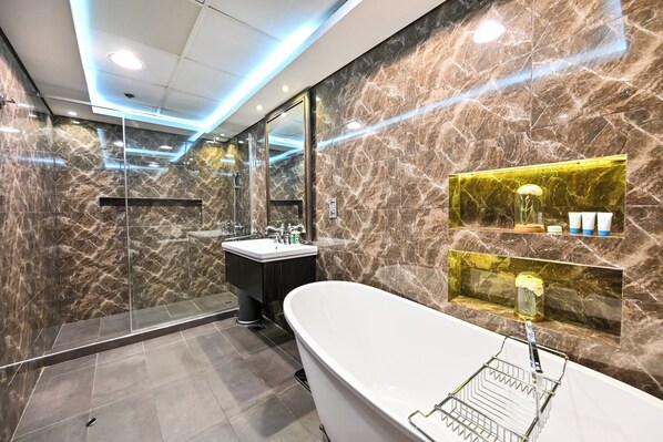 Secadora de cabello, toallas, jabón, shampoo 