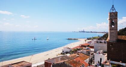 Waves and sky near Barcelona