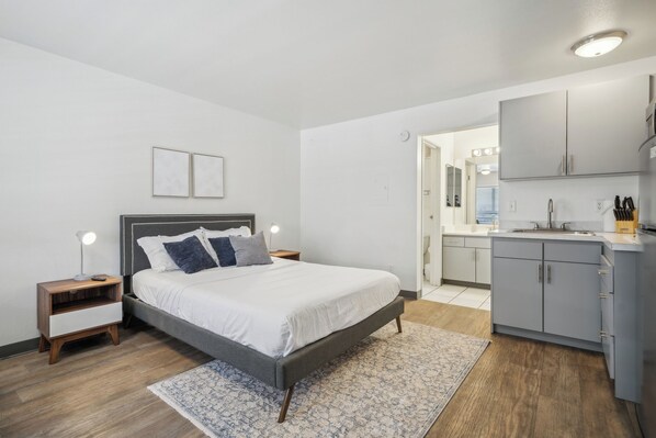 Desk, iron/ironing board, travel crib, free WiFi