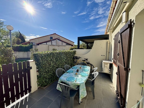 Outdoor dining - Air-Conditioned Loft T2 - 250m Sea - Argelès-sur-Mer (Argelès-sur-Mer)