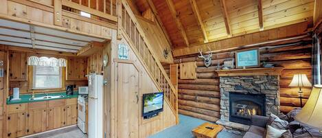 Télévision, cheminée