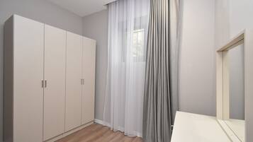 1 bedroom, blackout curtains, iron/ironing board, free WiFi