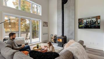 Televisión, chimenea