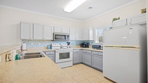 Micro-ondes, lave-vaisselle, cafetière/bouilloire, grille-pain