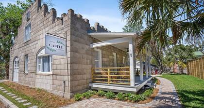Stay in A Castle In St Augustine Hot Tub Fireplace