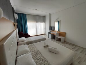 Family Twin Room, Balcony, City View | Desk, free WiFi - Uğur Otel (Kas)