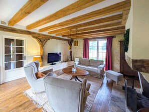 Fernseher, Kamin, Bücher