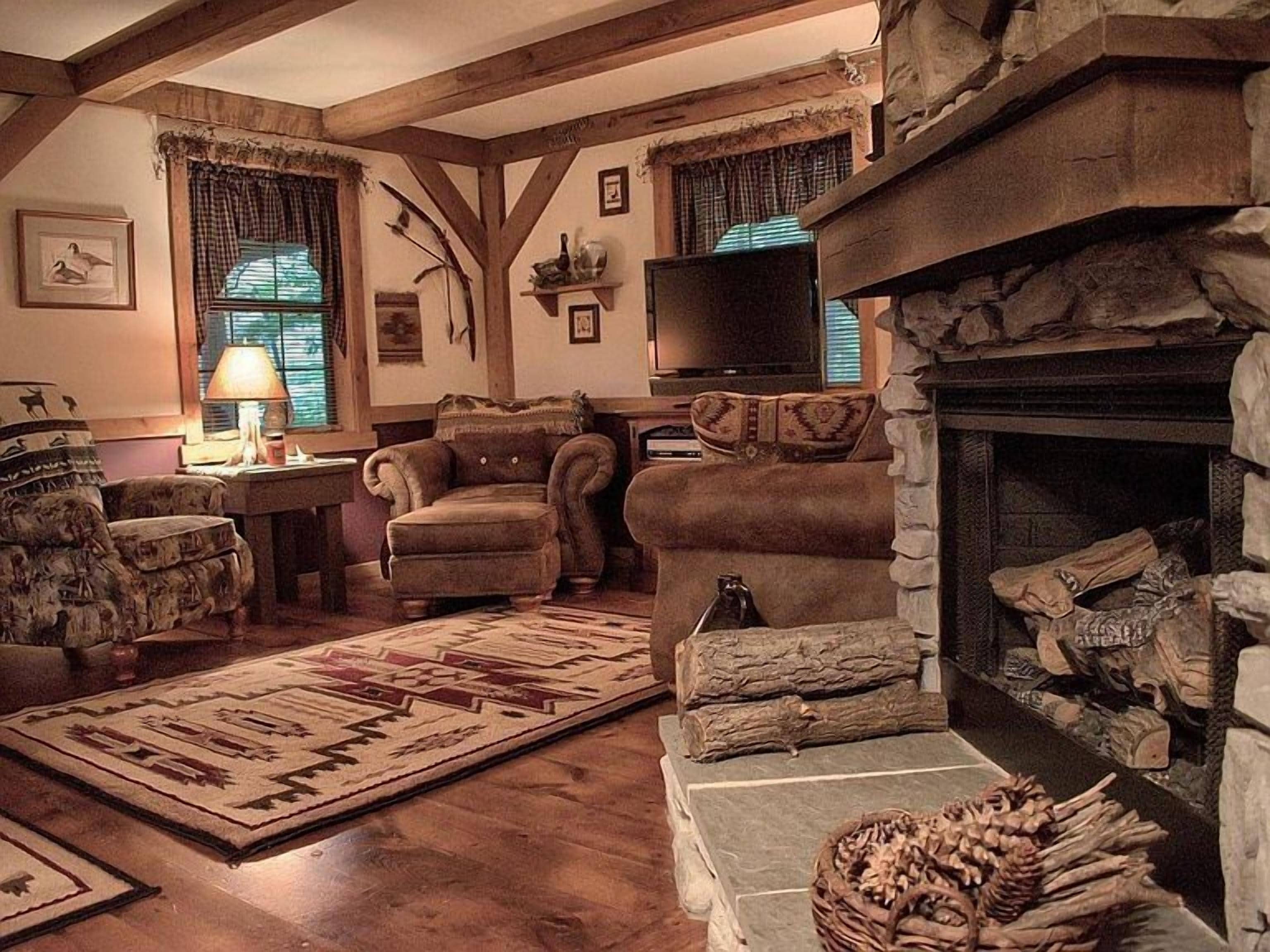 Fireplace, DVD player, table tennis, books