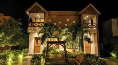 Furnished 3 BHK villa with infinity swimming pool, restaurant and game zone.