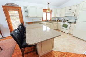 Fridge, microwave, dishwasher, toaster