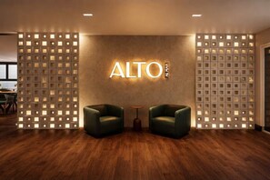 Restaurant - Flat com piscina vista-mar em Santos (Santos)