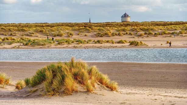 A coastal landscape with a dune, beach, and a water body. - Apartment in Seaside Bruges With Balcony (Knokke-Heist)