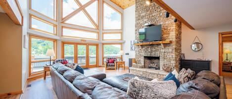 TV, fireplace, DVD player