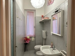 Shower, bidet, towels