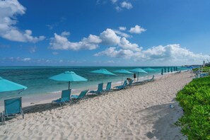 Sun-loungers, beach towels