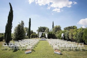 Outdoor wedding area