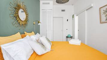 1 bedroom, iron/ironing board, bed sheets