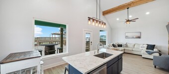 Salty Daze Waterfront Home on Christmas Bay with Ocean Views, Sleeps 10!