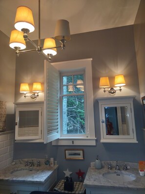 Hair dryer, towels, soap, toilet paper - Fantastic Ocean  home with WiFi in Bar Harbor bordering Arcadia National Park (Bar Harbor)