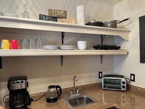 Microwave, oven, stovetop, dishwasher