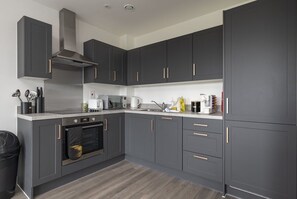 Fridge, oven, stovetop, dishwasher
