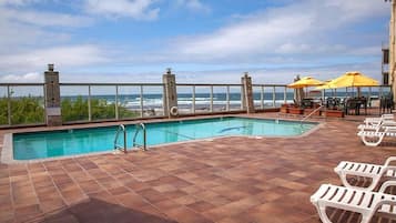 Outdoor pool, open 8:00 AM to 10:00 PM, pool umbrellas, sun loungers