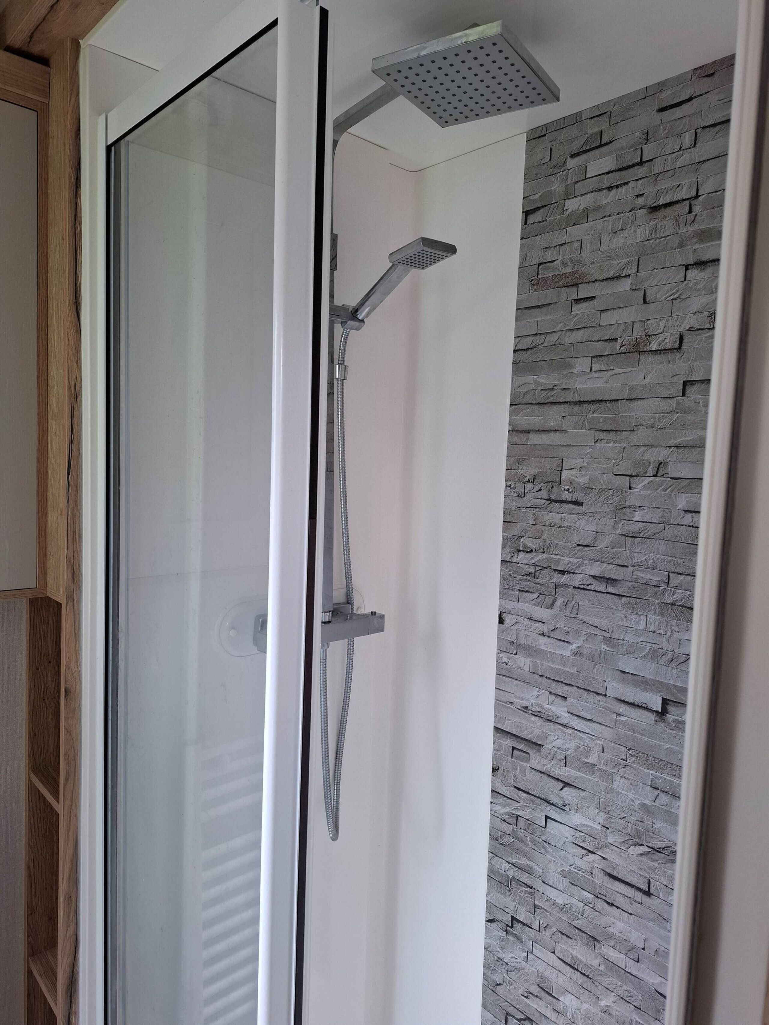 Shower, towels, soap