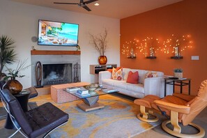 TV connectée, cheminée