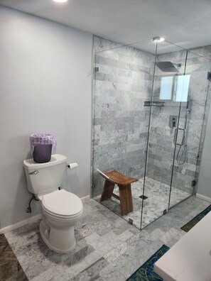 Shower, towels, soap