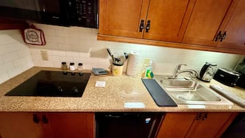 Kühlschrank, Mikrowelle, Herdplatte, Geschirrspüler