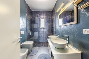 Secador de pelo, toallas, papel higiénico