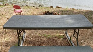 Outdoor dining - DnD Campground Site #6 Lake Front Primitive Camp site (Sunrise Beach)