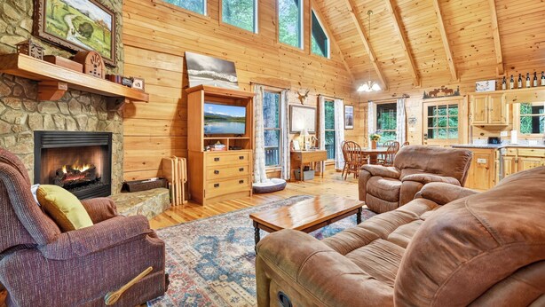 Living area - Stunning Surroundings, Hot Tub Soaks, S'mores & Nearby Attractions - Our Favorite Place (Blue Ridge)
