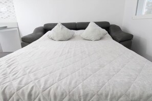 2 slaapkamers, een strijkplank/strijkijzer, gratis wifi, beddengoed