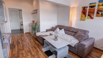 Fernseher, Kamin, DVD-Player, Stereoanlage