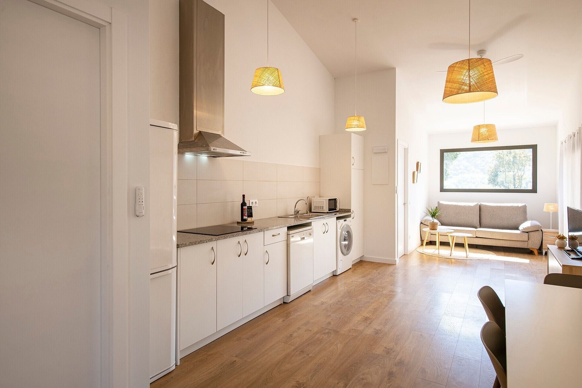 Réfrigérateur, micro-ondes, plaque de cuisson, lave-vaisselle