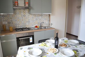 Fridge, cookware/dishes/utensils