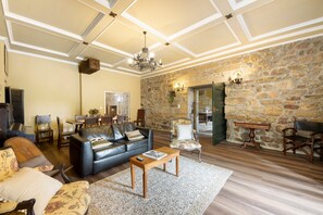 TV, fireplace, table tennis