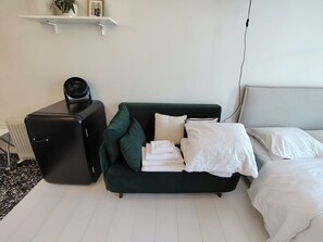 Desk, iron/ironing board, travel cot, free WiFi