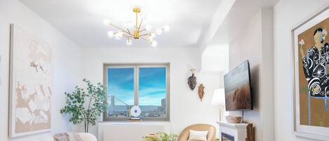 Smart-tv och eldstad