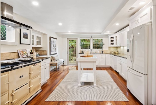 Fridge, microwave, dishwasher, coffee/tea maker